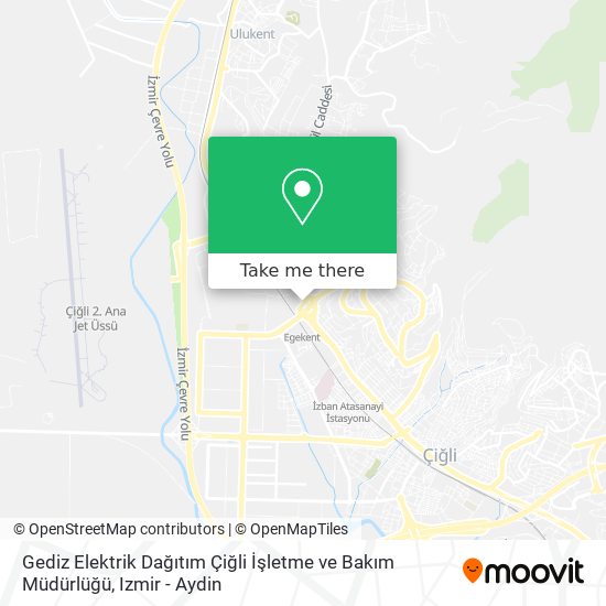 Gediz Elektrik Dağıtım Çiğli İşletme ve Bakım Müdürlüğü map
