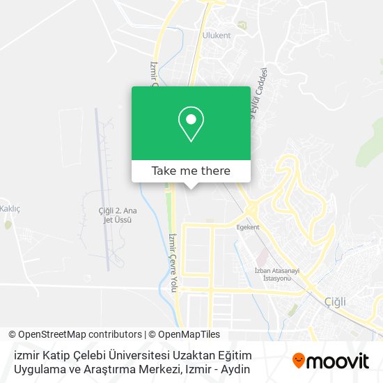 izmir Katip Çelebi Üniversitesi Uzaktan Eğitim Uygulama ve Araştırma Merkezi map