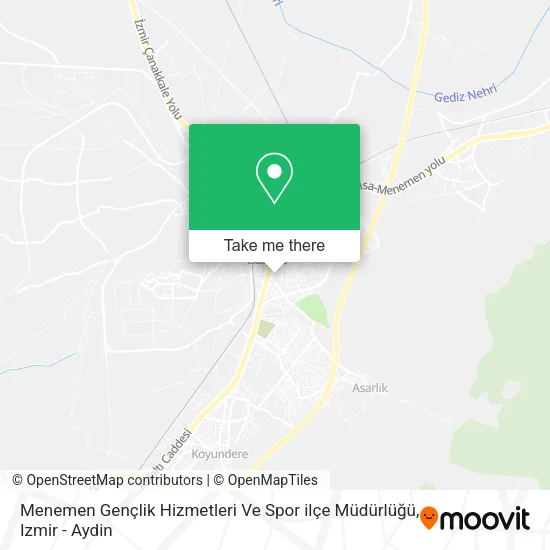 Menemen Gençlik Hizmetleri Ve Spor ilçe Müdürlüğü map