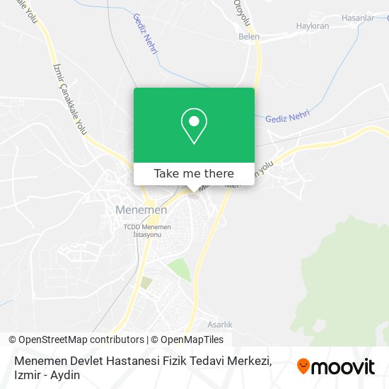 Menemen Devlet Hastanesi Fizik Tedavi Merkezi map