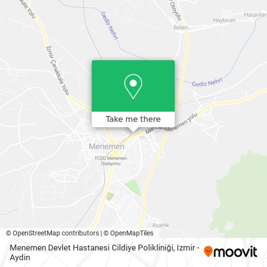 Menemen Devlet Hastanesi Cildiye Polikliniği map