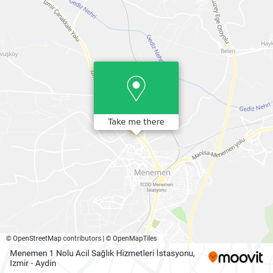 Menemen 1 Nolu Acil Sağlık Hizmetleri İstasyonu map