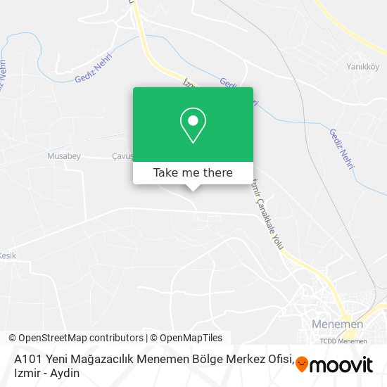A101 Yeni Mağazacılık Menemen Bölge Merkez Ofisi map