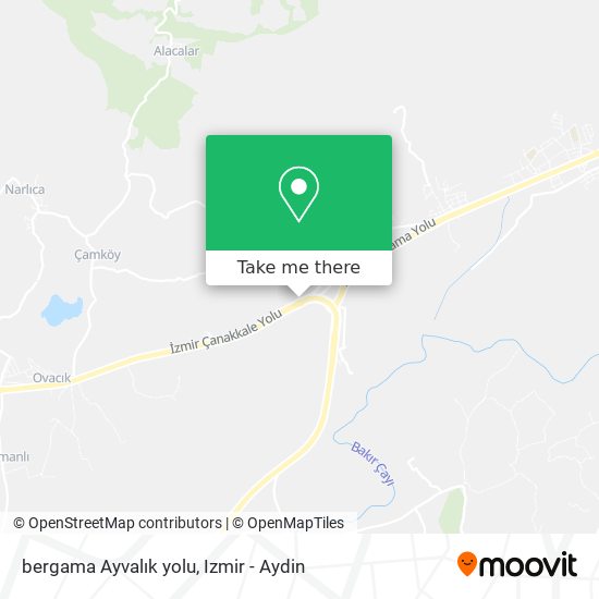 bergama Ayvalık yolu map
