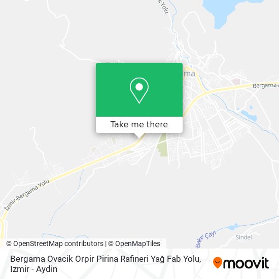 Bergama Ovacik Orpir Pirina Rafineri Yağ Fab Yolu map