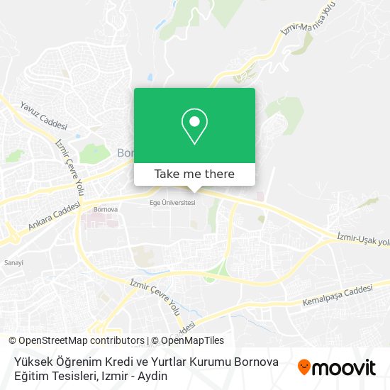 Yüksek Öğrenim Kredi ve Yurtlar Kurumu Bornova Eğitim Tesisleri map