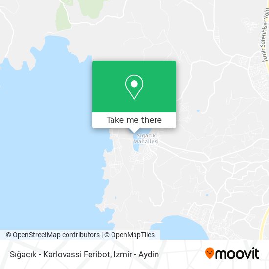 Sığacık - Karlovassi Feribot map