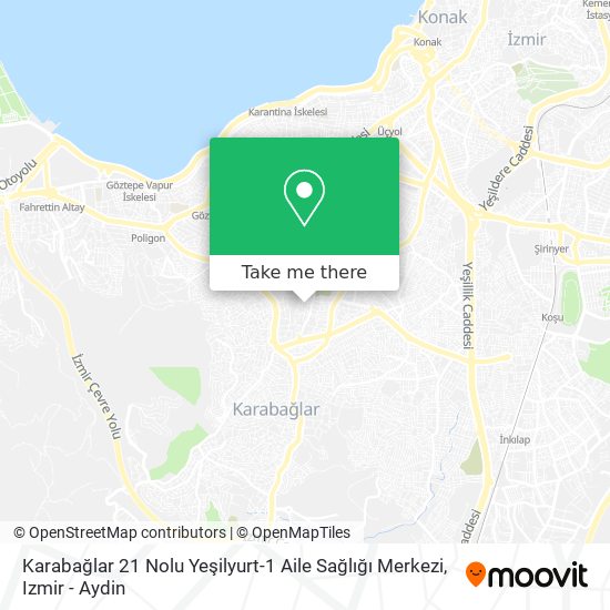 Karabağlar 21 Nolu Yeşilyurt-1 Aile Sağlığı Merkezi map