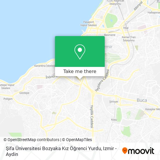Şifa Üniversitesi Bozyaka Kız Öğrenci Yurdu map