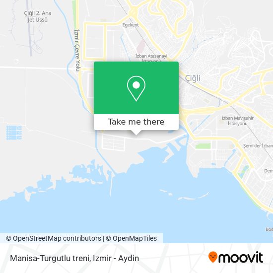 Manisa-Turgutlu treni map