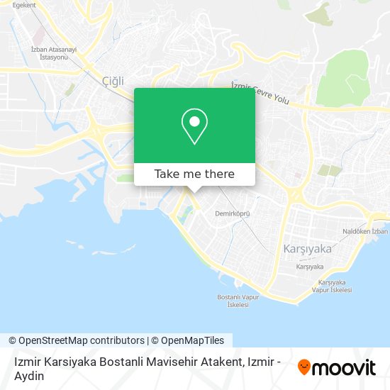 Izmir Karsiyaka Bostanli Mavisehir Atakent map