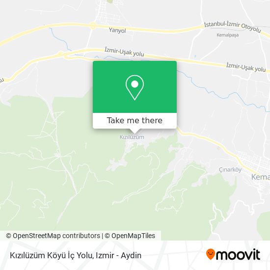 Kızılüzüm Köyü İç Yolu map