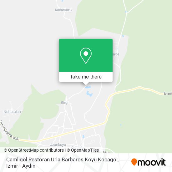 Çamlıgöl Restoran Urla Barbaros Köyü Kocagöl map
