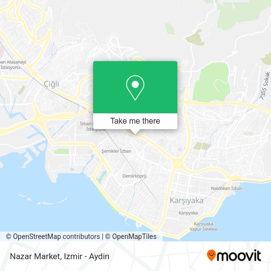 how to get to nazar market in karsiyaka by bus train metro or light rail