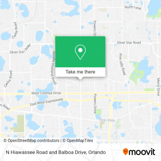 N Hiawassee Road and Balboa Drive map