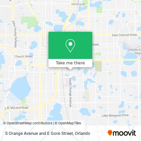 S Orange Avenue and E Gore Street map