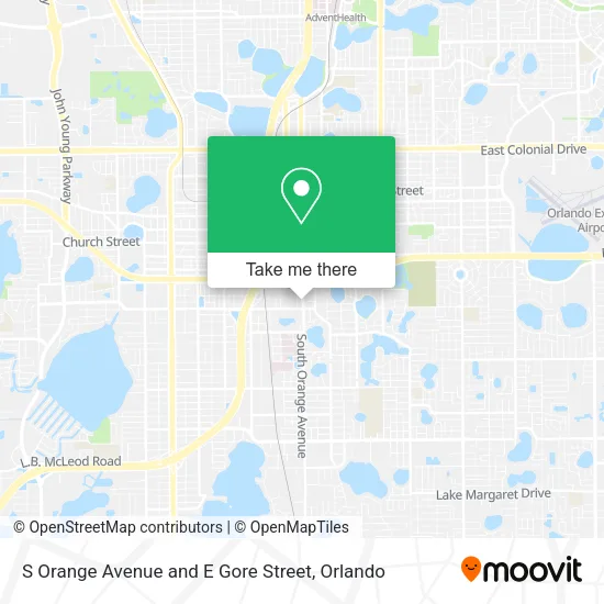 Mapa de S Orange Avenue and E Gore Street