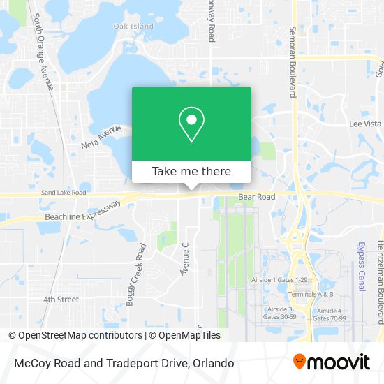 McCoy Road and Tradeport Drive map