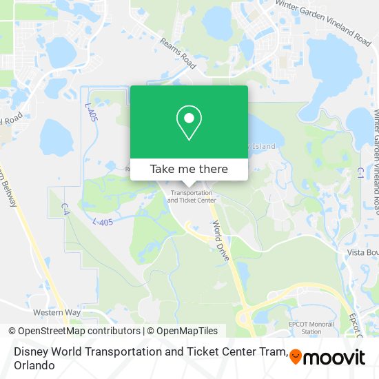 Mapa de Disney World Transportation and Ticket Center Tram