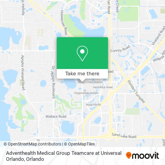 Mapa de Adventhealth Medical Group Teamcare at Universal Orlando
