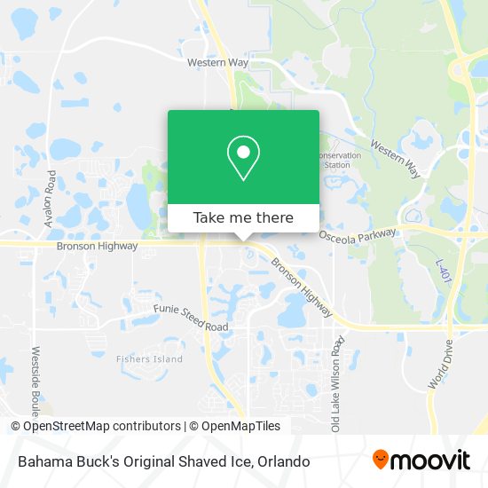 Mapa de Bahama Buck's Original Shaved Ice