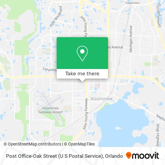 Post Office-Oak Street (U S Postal Service) map