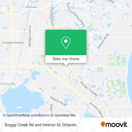 Boggy Creek Rd and Interior St map