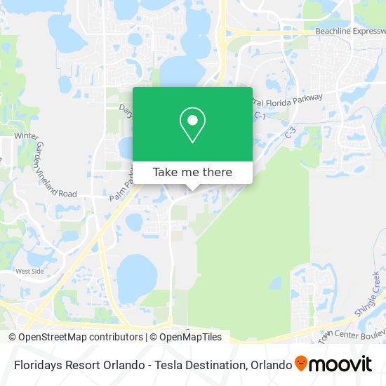 Floridays Resort Orlando - Tesla Destination map