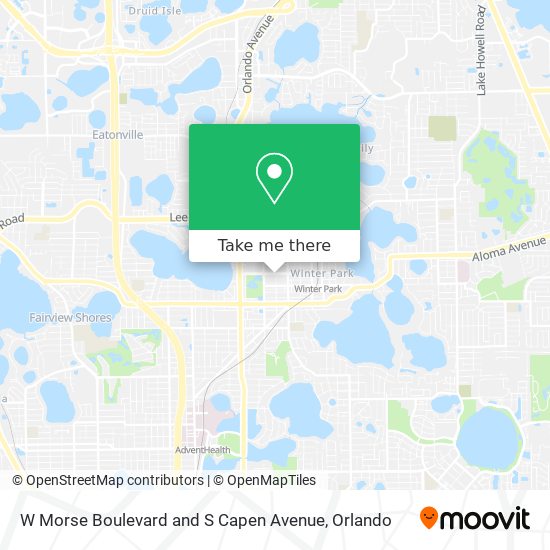 W Morse Boulevard and S Capen Avenue map