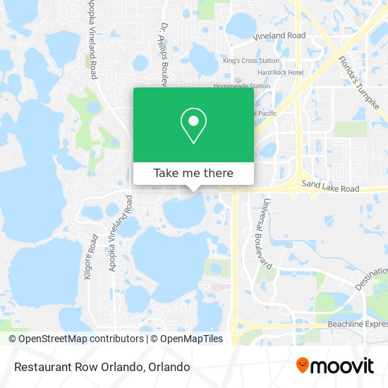 Mapa de Restaurant Row Orlando