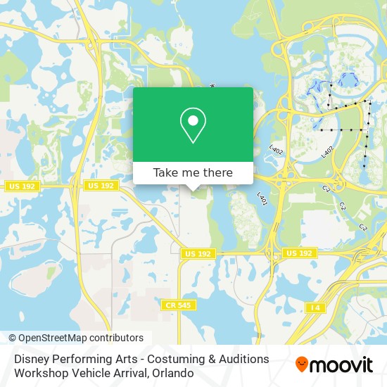 Disney Performing Arts - Costuming & Auditions Workshop Vehicle Arrival map