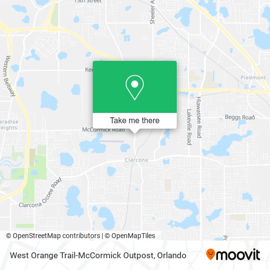 West Orange Trail-McCormick Outpost map