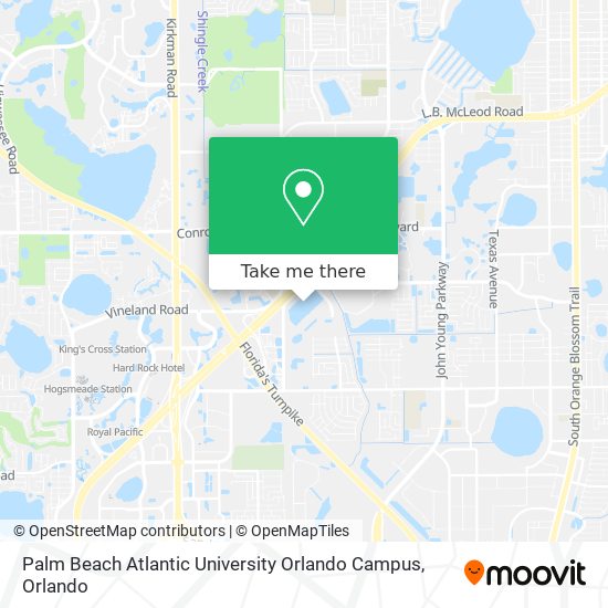 Mapa de Palm Beach Atlantic University Orlando Campus