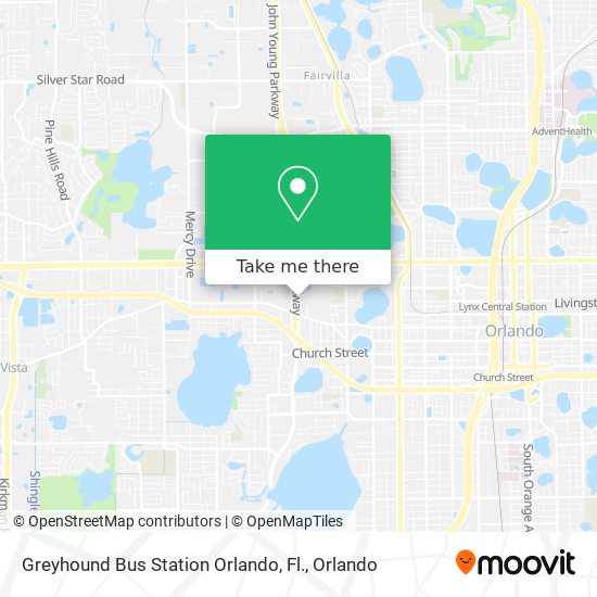 Greyhound Bus Station Orlando, Fl. map