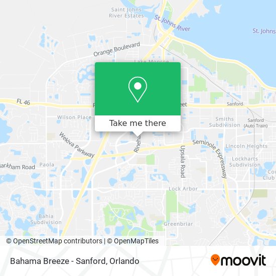 Bahama Breeze - Sanford map