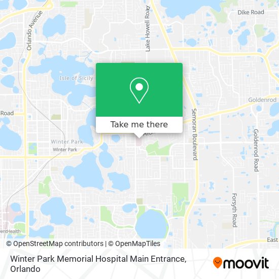 Winter Park Memorial Hospital Main Entrance map