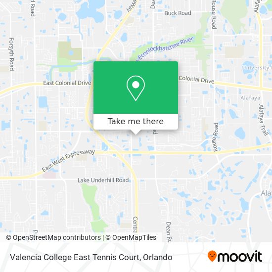 Mapa de Valencia College East Tennis Court