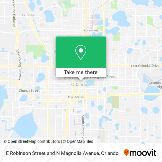 E Robinson Street and N Magnolia Avenue map