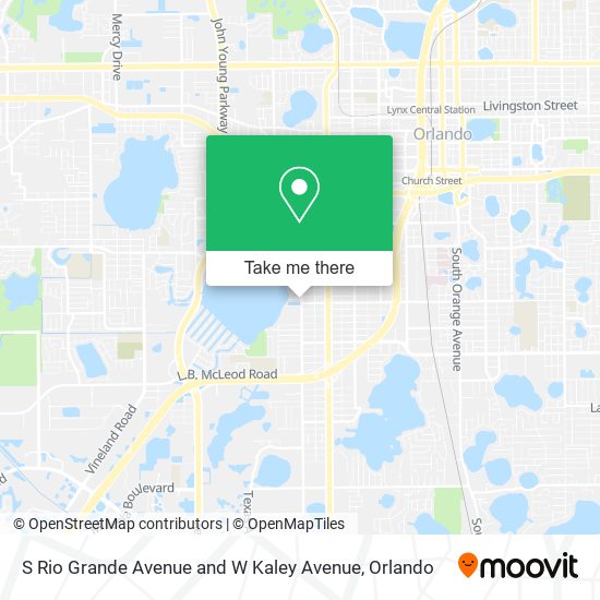 S Rio Grande Avenue and W Kaley Avenue map