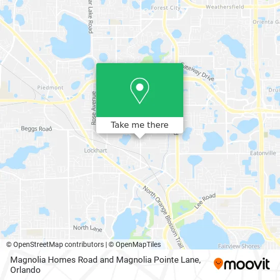 Magnolia Homes Road and Magnolia Pointe Lane map