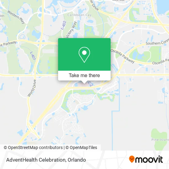 Mapa de AdventHealth Celebration