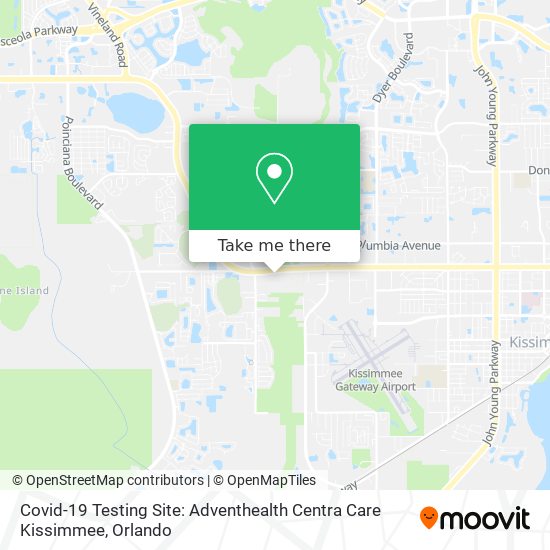 Covid-19 Testing Site: Adventhealth Centra Care Kissimmee map