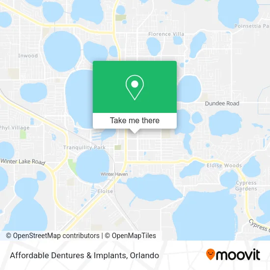 Affordable Dentures & Implants map