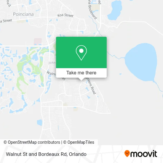 Walnut St and Bordeaux Rd map