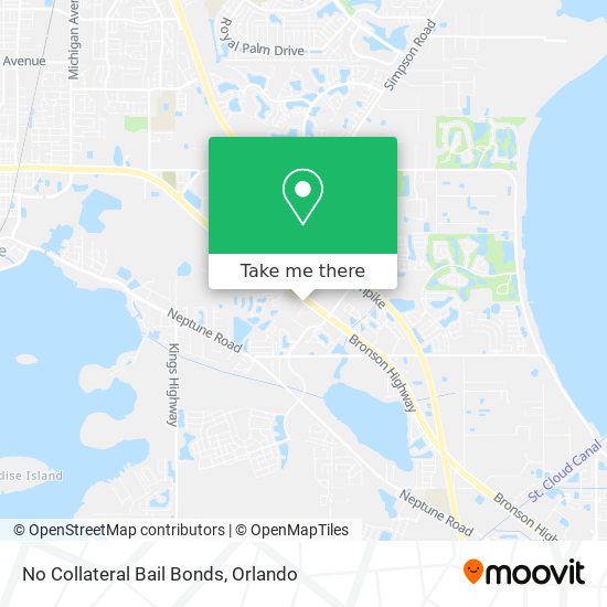 No Collateral Bail Bonds map