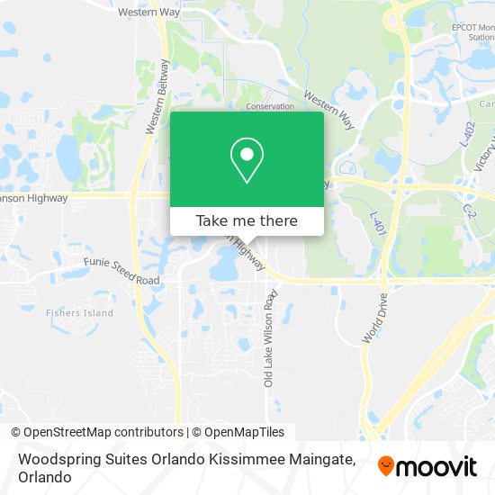 Mapa de Woodspring Suites Orlando Kissimmee Maingate