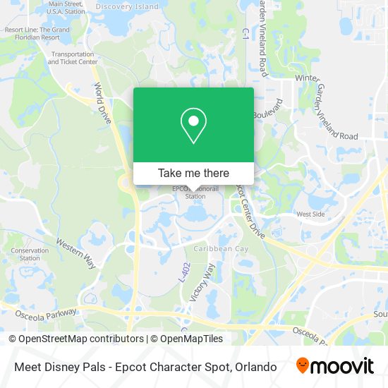 Mapa de Meet Disney Pals - Epcot Character Spot