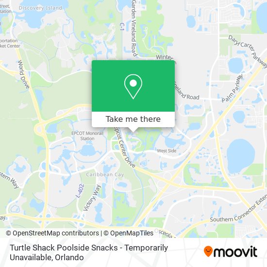 Mapa de Turtle Shack Poolside Snacks - Temporarily Unavailable