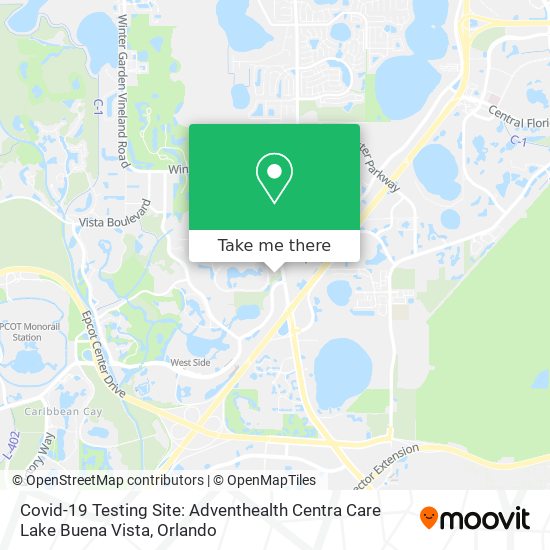 Covid-19 Testing Site: Adventhealth Centra Care Lake Buena Vista map