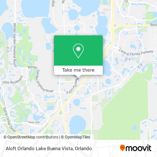 Aloft Orlando Lake Buena Vista map